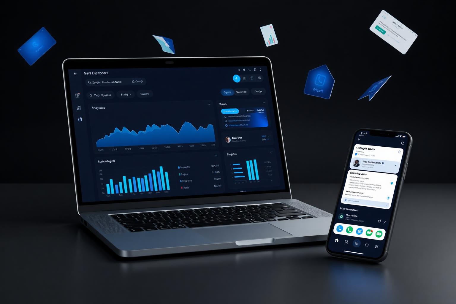 Mockup sito web professionale e dashboard